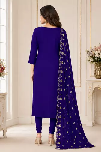 Women’s embroidered unstitched salwar suit dress material with dupatta
