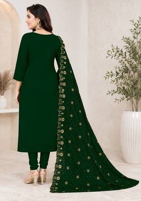 Women’s embroidered unstitched salwar suit dress material with dupatta 4