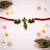 peacock designer rakhi with roli chawal & raksha bandhan card for brother