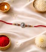 shivling designer rakhi with roli chawal & raksha bandhan card for brother