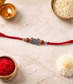 shivling rudraksha designer rakhi with roli chawal & raksha bandhan card