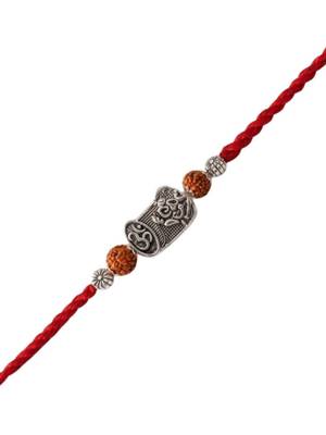 shivling rudraksha designer rakhi with roli chawal & raksha bandhan card 2
