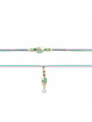 bhaiya bhabhi rakhi combo with lumba rakhi,roli chawal & raksha bandhan card 3