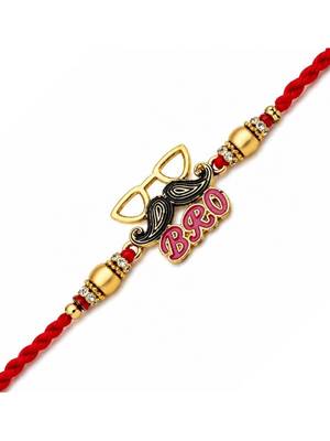 bro designer rakhi with roli chawal & raksha bandhan card for brother 2