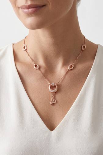 925 Sterling Silver Rose Gold  Cubic Zirconia Layered Geometric Y Necklace  Set for Women