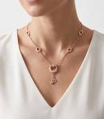 925 Sterling Silver Rose Gold  Cubic Zirconia Layered Geometric Y Necklace  Set for Women