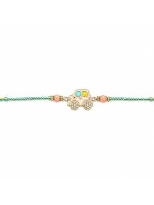 kids car charm thread rakhi with roli chawal & rakshabandhan card 2