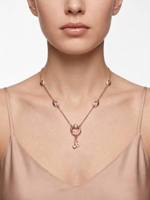 925 Sterling Silver Rose Gold  Cubic Zirconia Layered Geometric Y Necklace  Set for Women 4
