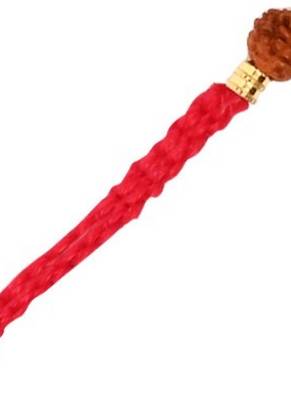 rudraksha bead thread rakhi with roli chawal & rakshabandhan card 4