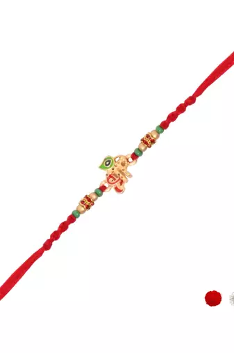 shree krishna flute with roli chawal & rakshabandhan card