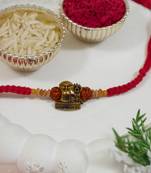 shivling & nandi design rakhi with roli chawal & rakshabandhan card