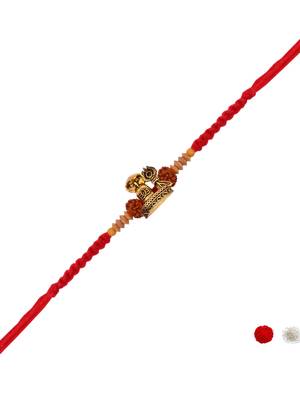shivling & nandi design rakhi with roli chawal & rakshabandhan card 2