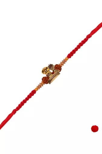 shivling & nandi design rakhi with roli chawal & rakshabandhan card