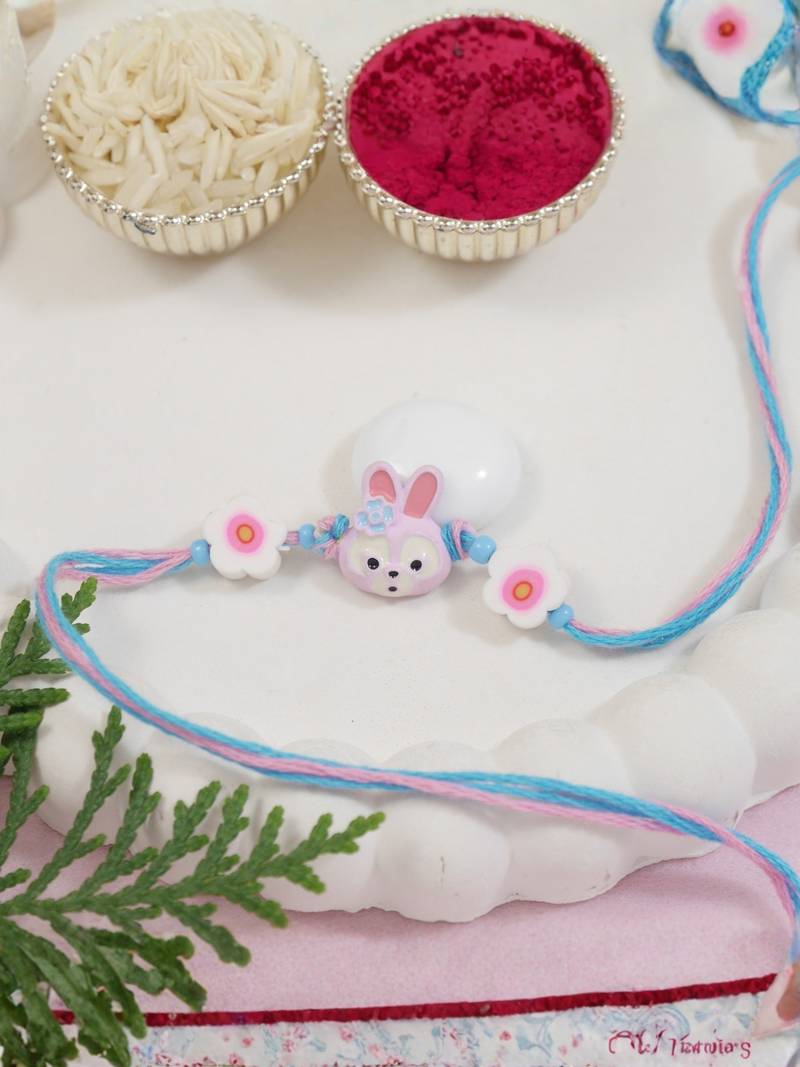 cute kids cartoon rakhi with roli chawal & rakshabandhan card