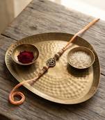 om designer rakhi with roli chawal & rakshabandhan card