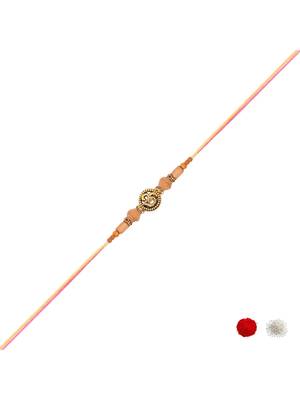 om designer rakhi with roli chawal & rakshabandhan card 2