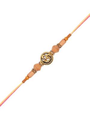 om designer rakhi with roli chawal & rakshabandhan card 3