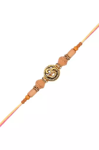 om designer rakhi with roli chawal & rakshabandhan card