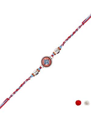 om designer rakhi with roli chawal & rakshabandhan card 2