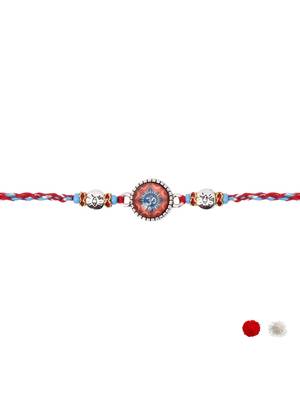 om designer rakhi with roli chawal & rakshabandhan card 3