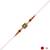 om design & rudraksha bead rakhi with roli chawal & rakshabandhan card