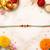 floral meenakari & rudraksha bead rakhi with roli chawal & rakshabandhan card