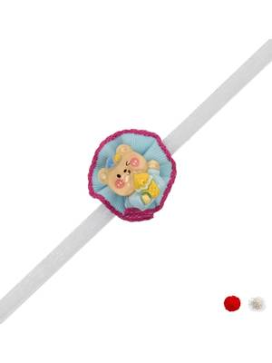 cute teddy bear theme kids rakhi with roli chawal and raksha bandhan card 2