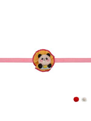 cute panda theme kids rakhi with roli chawal and raksha bandhan card 3