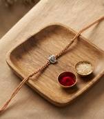ganesha designer rakhi with roli chawal and raksha bandhan card