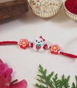 kids cartoon rakhi with roli chawal and raksha bandhan card