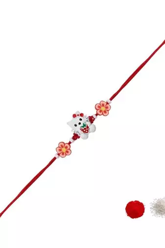 kids cartoon rakhi with roli chawal and raksha bandhan card