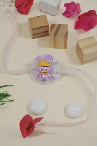kids cartoon rakhi with roli chawal and raksha bandhan card