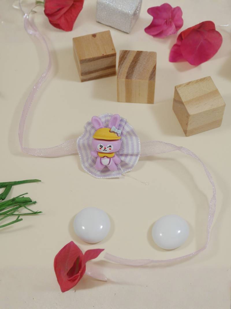 kids cartoon rakhi with roli chawal and raksha bandhan card