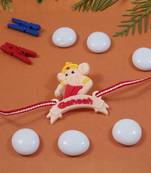 cute ganesha theme kids rakhi with roli chawal and raksha bandhan card