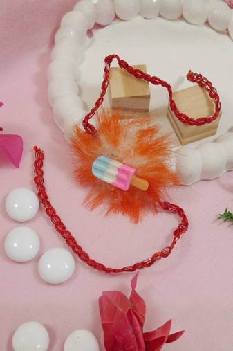 kids cartoon rakhi with roli chawal and raksha bandhan card