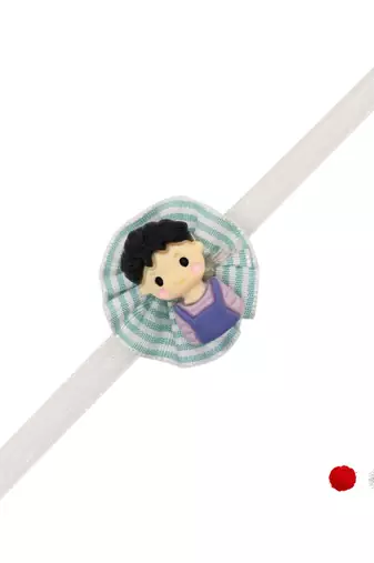 kids cartoon rakhi with roli chawal and raksha bandhan card