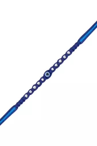 evil eye theme designer rakhi with roli chawal and raksha bandhan card