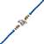 ganesha designer blue rakhi with roli chawal and raksha bandhan card