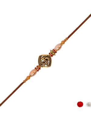 om designer rakhi with roli chawal and raksha bandhan card 2