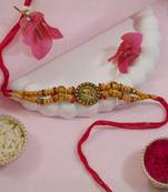 ganesha designer rakhi with roli chawal and raksha bandhan card