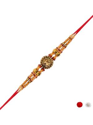 ganesha designer rakhi with roli chawal and raksha bandhan card 2