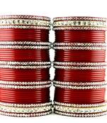 acrylic plastic suhag panjubi chura red colour  size-2.4,2.6,2.8