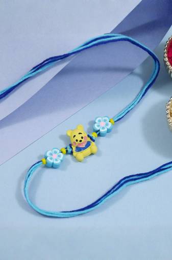 kids cartoon rakhi with roli chawal and raksha bandhan card