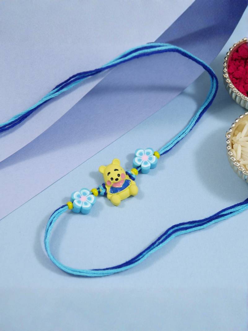 kids cartoon rakhi with roli chawal and raksha bandhan card