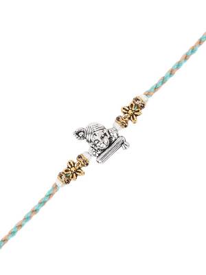 ganesha design rakhi with roli chawal and raksha bandhan card 3
