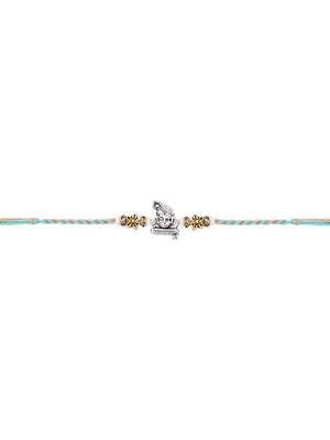 ganesha design rakhi with roli chawal and raksha bandhan card 4