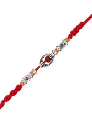 rudraksha designer rakhi with roli chawal and raksha bandhan card 4