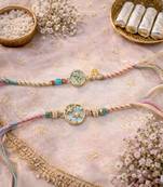 bhaiya bhabhi designer rakhi set with roli chawal and raksha bandhan card