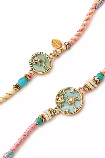 bhaiya bhabhi designer rakhi set with roli chawal and raksha bandhan card