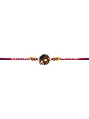 krishna flute designer rakhi with roli chawal and raksha bandhan card 4